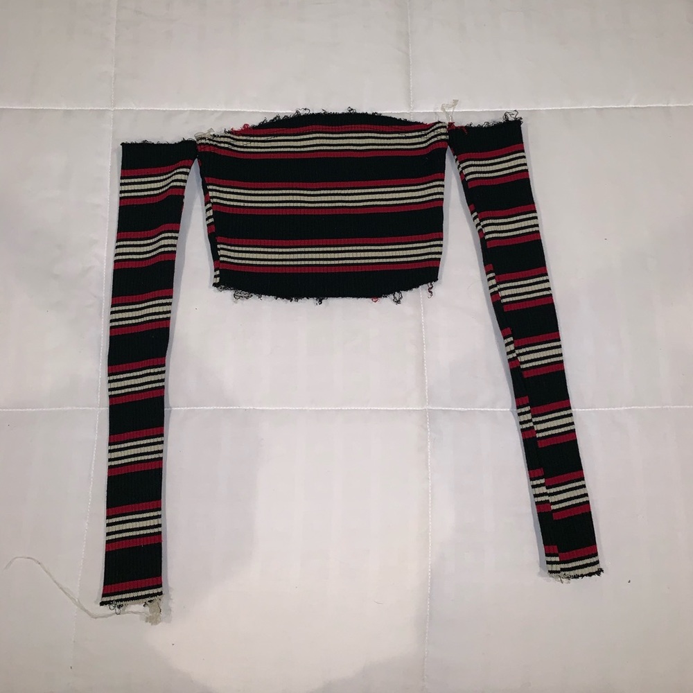Striped Bardot Top